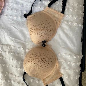 Limited Edition Gold lace and strappy diamond bra never worn